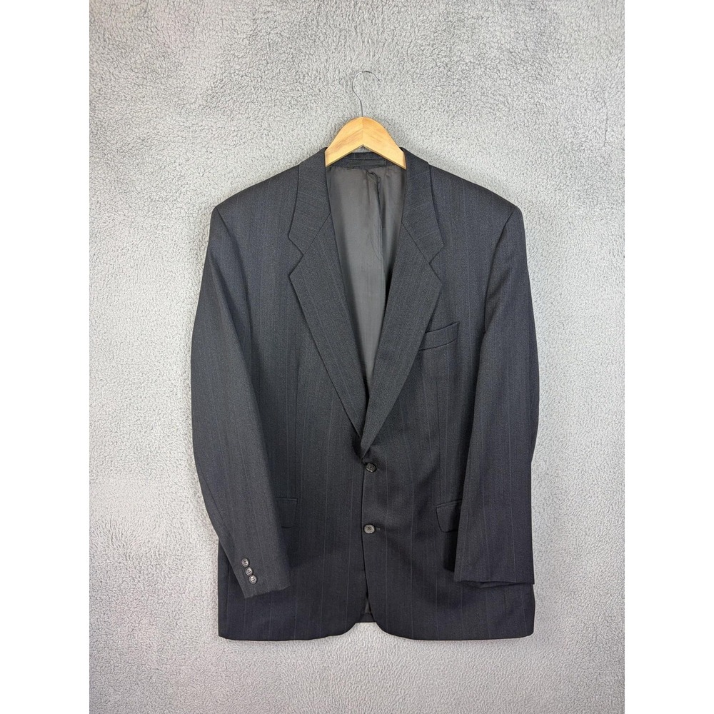 Hugo Boss Suit Jacket Mens 54 Gray Wool Pinstripe Two Button Classic Fit Formal